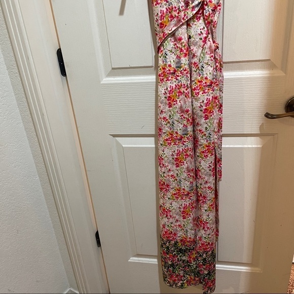 NWT Alexia Admor Pink Floral Printed Belted Maxi Dress Size Small Midi Summer - Picture 11 of 12